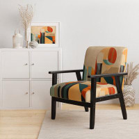 Design Art Full Moon Symphony Midcentury Abstract I - Upholstered Modern Arm Chair