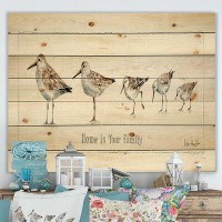 Made in Canada - East Urban Home Pebbles and Sandpipers Family - Traditional Print on Natural Pine Wood