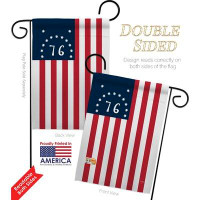Breeze Decor Bennington Americana Historic Impressions Decorative 2-Sided Polyester 1'7" x 1'1" Flag Set
