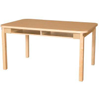 Wood Designs Four Seat Student Desk with 26" Hardwood Legs