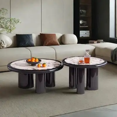 Discover the epitome of elegance with this coffee table boasting a piano lacquer finish and a microc...