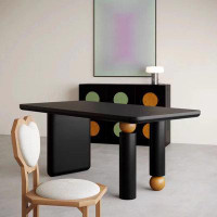 Brayden Studio Briasha " Pine Solid Wood Double pedestal Dining Table