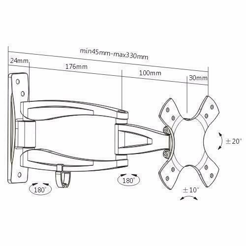 FULL MOTION TV WALL MOUNT BRACKET FL 519 TV/MONITOR 17-37 NCH TV ARTICULATING SWINGING WALL MOUNT HOLD UP TO 15 KG in TV Tables & Entertainment Units in Oshawa / Durham Region - Image 4