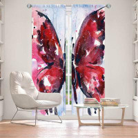 East Urban Home Lined Window Curtains 2-Panel Set For Window Size From Wildon Home� By Kathy Stanion - Butterfly Delight