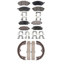 Front Rear Ceramic Brake Pads & Parking Shoe Kit For Nissan Murano INFINITI FX35 M37 QX70 KTN-100527