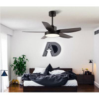 Wrought Studio 46 Inch Ceiling Fan With LED Lights(Black)