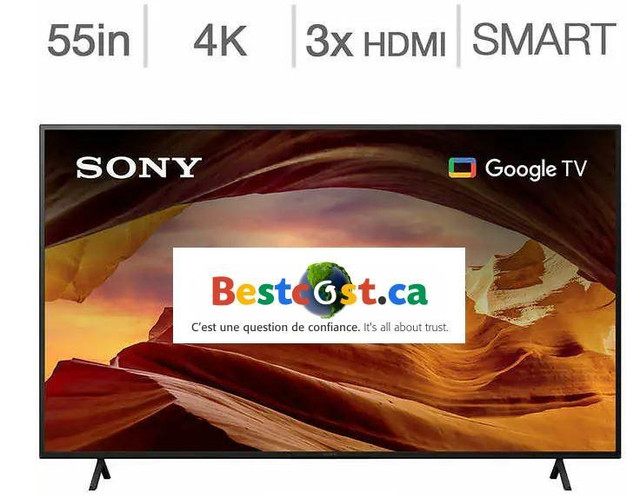 Télévision LED 55 POUCE KD55X77L 4K ULTRA UHD HDR Google Smart TV Sony BRAVIA - BESTCOST.CA in TVs in Greater Montréal