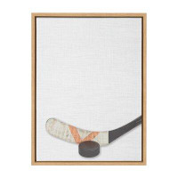 Harriet Bee Reproduction de photo sur toile, "portrait de hockey couleur" par Uniek-Floater frame