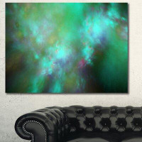 Design Art 'Blue Fractal Sky with Blur Stars' Graphic Art on Wrapped Canvas