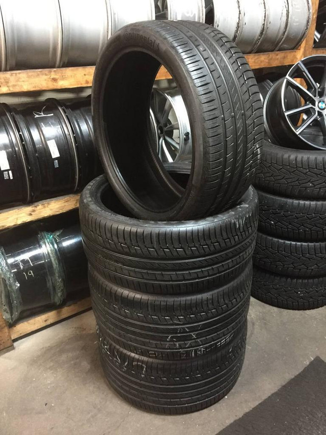 22 inch STAGGERED SET OF 4 USED SUMMER TIRES BMW OEM  275/35R22 315/30R22 CONTINENTAL PREMIUMCONTACT 6 TREAD LIFE 95% in Tires & Rims in Toronto (GTA)