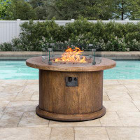 Loon Peak Jacquet 30.5" H x 40" W Concrete Propane Outdoor Fire Pit Table