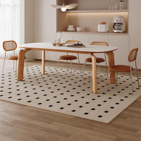 Orren Ellis Rectangular solid wood rock plate dining table and chair combination.