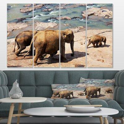 Design Art 'Parade of Elephants in Sri Lanka' 4 Piece Photographic Print on Metal Set in Arts & Collectibles