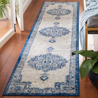 Bungalow Rose Brentwood 826 Area Rug In Blue / Ivory