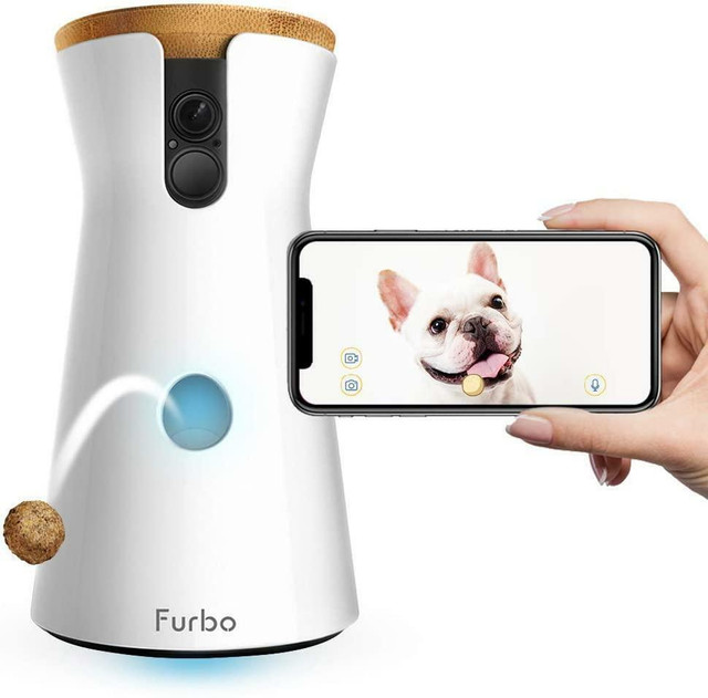 Furbo Dog Camera: Treat Tossing, Full HD WiFi Pet Camera and 2-Way Audio, Designed for Dogs, Compatible with Alexa in Accessories