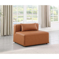 Meridian Furniture USA Cube Faux Leather Armless Chair