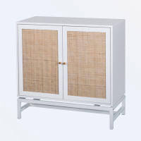 Bay Isle Home™ Natural Rattan 2 Door Cabinet, With 1 Adjustable Inner Shelves, Set Of 2-31.5" H x 31.5" W x 15.75" D