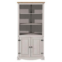Gracie Oaks Chatman Wood Library With Doors Standard Bookcase