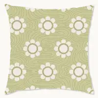 Wynwood Studio Wynwood Studio Retro Floral Indoor Decorative Throw Pillow, 18" x 18", Green Baby Blanket