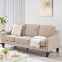 Winston Porter Modern 3 Piece seat Sofa Couch with Scooped Armrest