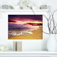 Made in Canada - East Urban Home Pink and Purple Clouds at Sunset - Wrapped Canvas Photograph Print