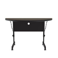 Correll, Inc. 48" L Flip Top Particle Board Core High Pressure Half Round Height Adjustable Training Table with Caster W