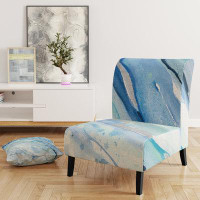 East Urban Home Blue Silver Spring I - Modern Lake House Upholstered Slipper Chair