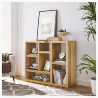Latitude Run® Open Wooden Open Shelf Bookcase, Freestanding Display Storage Cabinet With 7 Cube Storage Spaces, Floor St