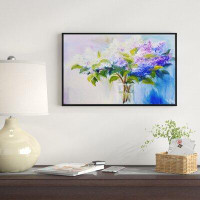 Made in Canada - East Urban Home 'Blue and White Lilacs in Vase' Framed Print on Wrapped Canvas