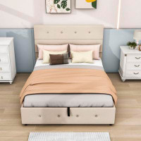 Latitude Run® Deventer Upholstered Platform Bed with Headboard and Underneath Storage