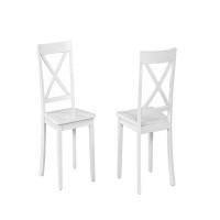 Gracie Oaks Conzy Dining chair, Set of 2, Antique white