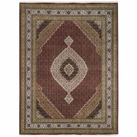Isabelline One-of-a-Kind Hand-Knotted Rectangle 9'2" X 12'3" Area Rug in Red