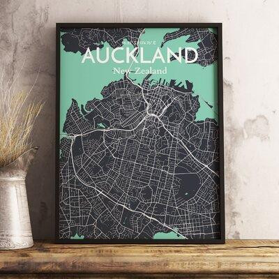Made in Canada - Wrought Studio 'Auckland City Map' Graphic Art Print Poster in Dream in Arts & Collectibles