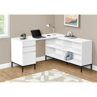 Hokku Designs 60" White And Black Computer Desk