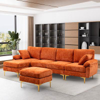 Mercer41 4 - Piece Upholstered Sectional Sofa Chaise