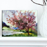 Made in Canada - East Urban Home Tree with Spring Flowers - Painting Print