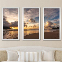 Made in Canada - Highland Dunes Sunset in Hanalei Bay - 3 Piece Picture Frame Photograph Print Set on Acrylic
