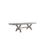 Andrew Home Studio Gimley Extendable Poplar Solid Wood Trestle Dining Table
