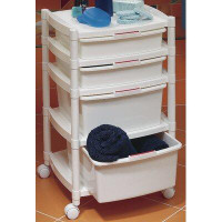 Rebrilliant Multipurpose Mobile Rolling Drawer Organizer Cart With Four Removable Drawers White