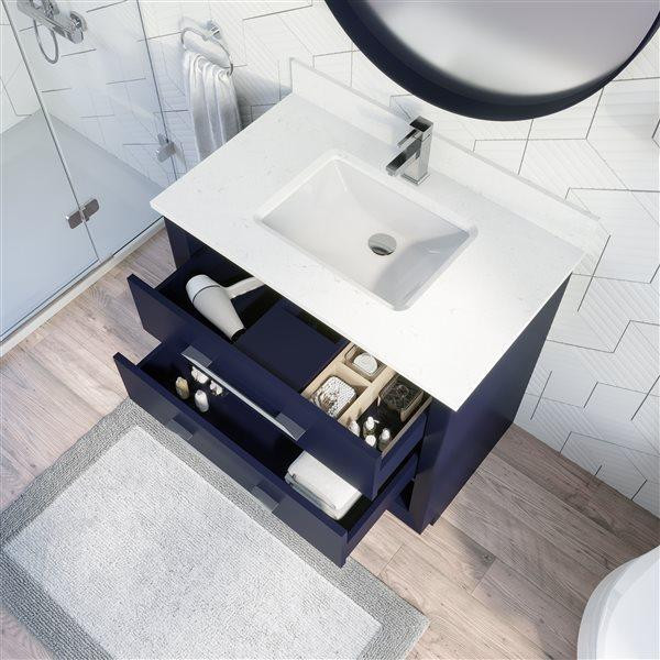 36, 48 or 60 inch Sink Bathroom Vanity with White Engineered Stone Countertop ( White, Oxford Grey & Navy Blue ) ABSB dans Armoires et revêtements de comptoir - Image 4