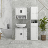 Bathroom Cabinet 15.7" W x 11.8" D x 64.6" H White