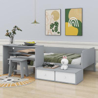 Latitude Run® Ambria Twin Size Platform Bed With 2 Drawers And 1 Chair&Desk Set