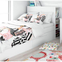 Made in Canada - East Urban Home Designart Girl with Balloons and Gift Boxes Duvet Cover Set