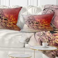 Made in Canada - The Twillery Co. Corwin Abstract Medieval Dragon Tattoo Sketch Lumbar Pillow