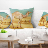 Made in Canada - East Urban Home Watercolor Animal Camel Walking Pillow