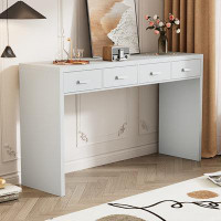 Latitude Run® Modern Minimalist Console Table With Open Tabletop And Four Drawers With Metal Handles For Entry Way, Livi