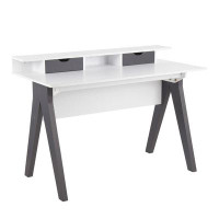 Wrought Studio Wishbone Contemporary Desk In Grey And White Wood By Lumisource