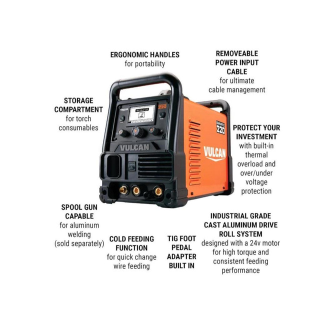 HOC MW220 INDUSTRIAL MULTIPROCESS WELDER WITH 120/240V INPUT + 90 DAY WARRANTY + FREE SHIPPING in Power Tools - Image 2
