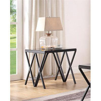 17 Stories Glass End Table