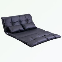 Trule Modern And Stylish PU Leather Floor Chair Adjustable Sofa Bed Lounge Floor Mattress Lazy Man Couch With Pollows